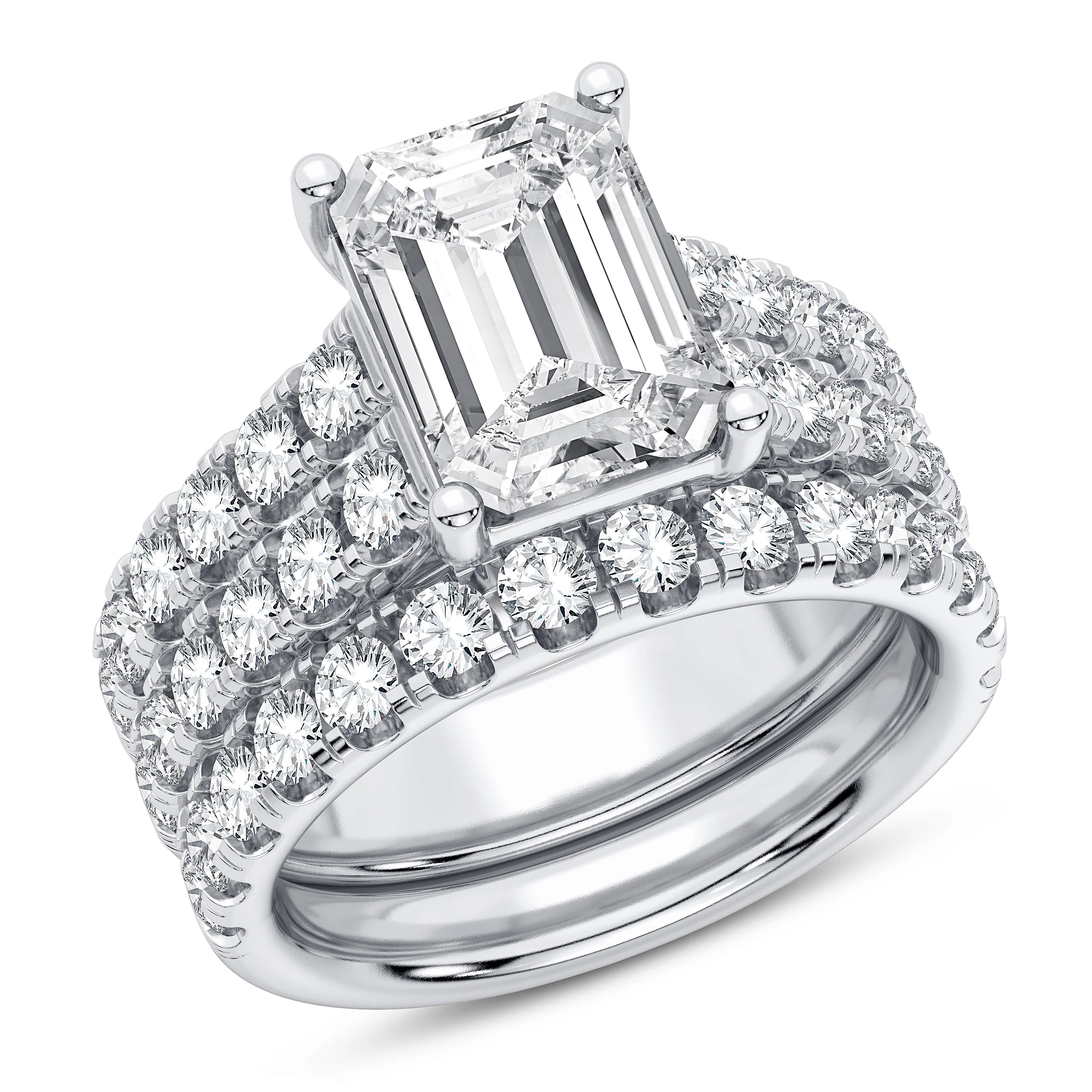 14K 5.00CT Certified Lab Grown Diamond Bridal Set - Image 5