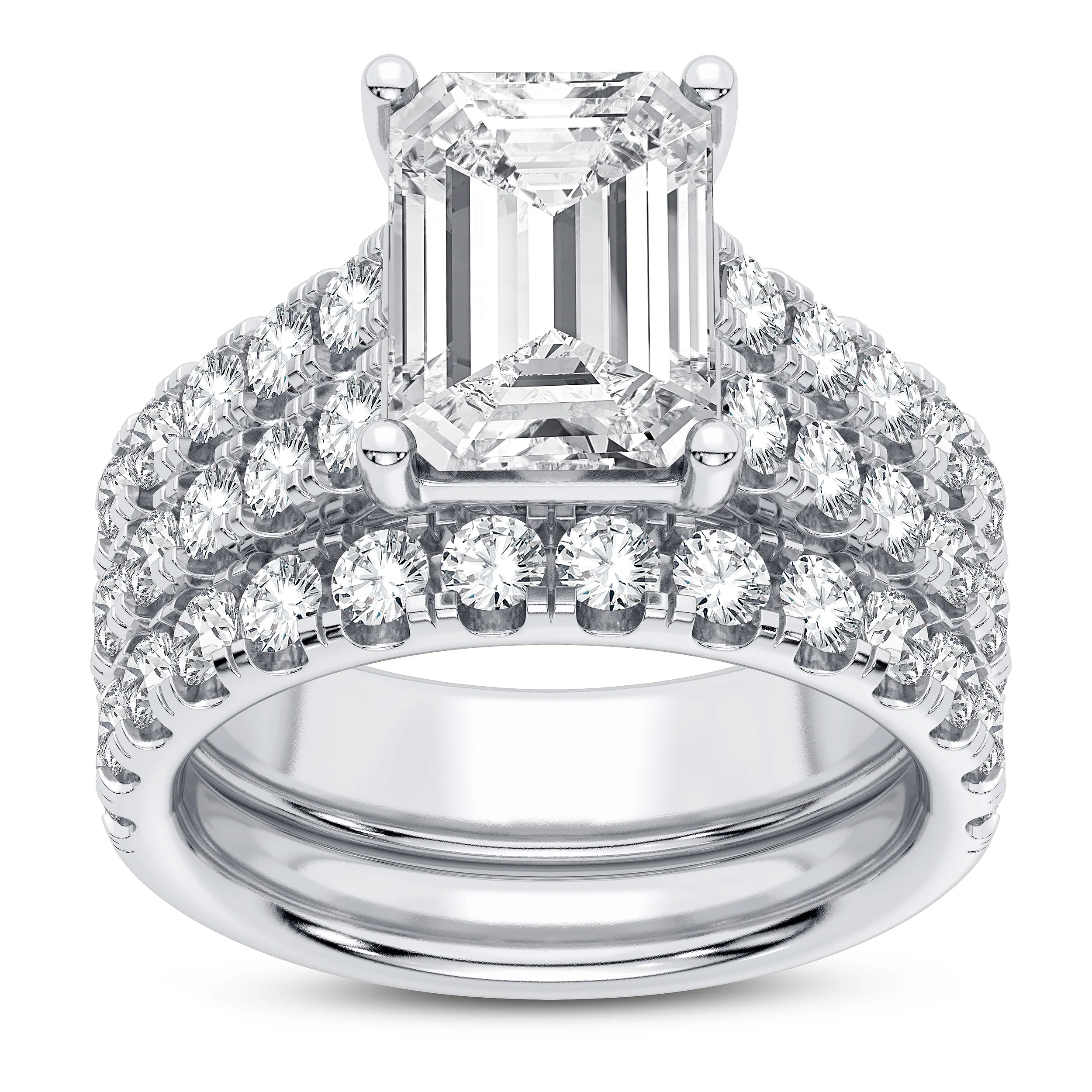 14K 5.00CT Certified Lab Grown Diamond Bridal Set - Image 6