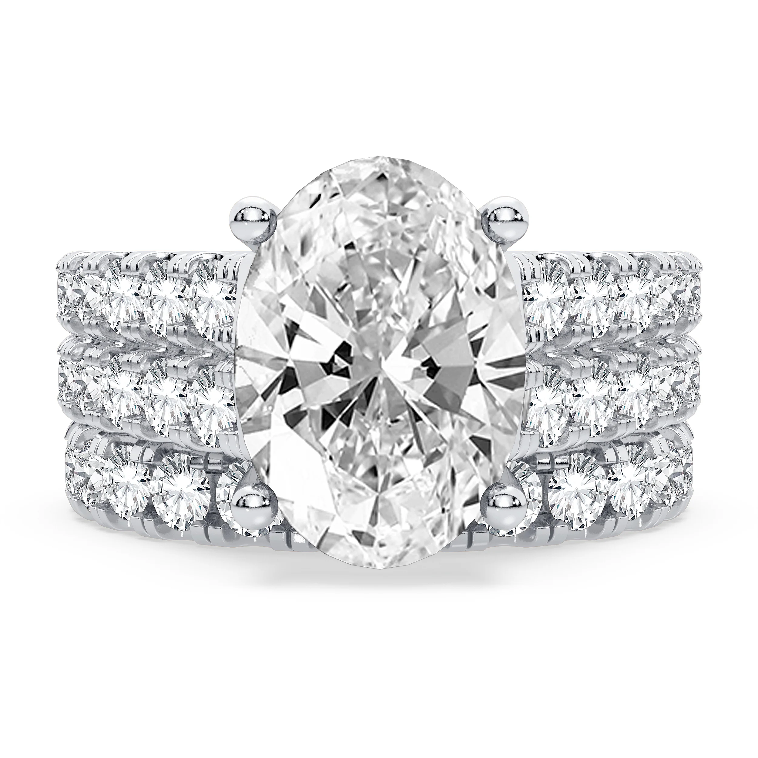 14K 5.00CT Certified Lab Grown Diamond Bridal Set - Image 2