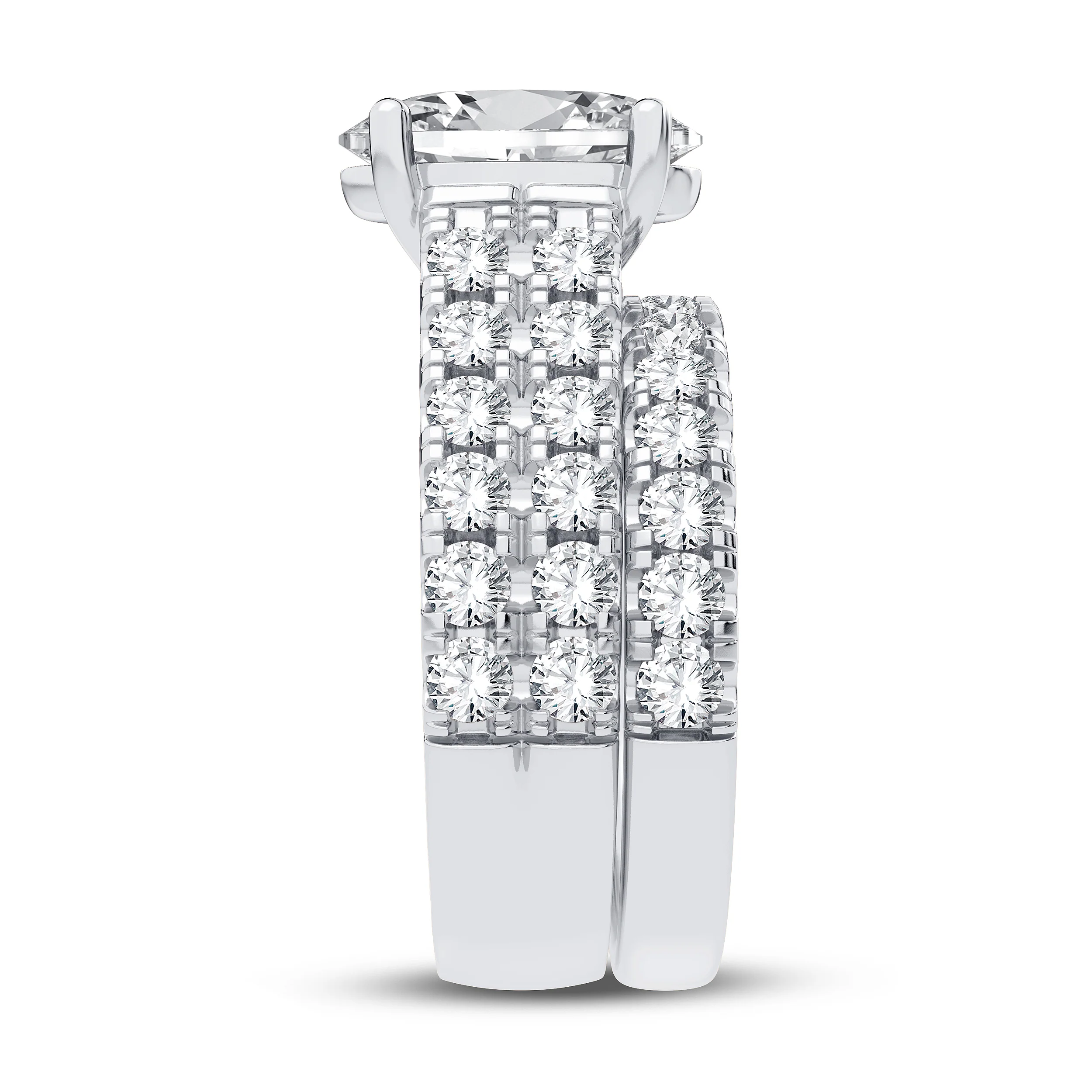 14K 5.00CT Certified Lab Grown Diamond Bridal Set - Image 4