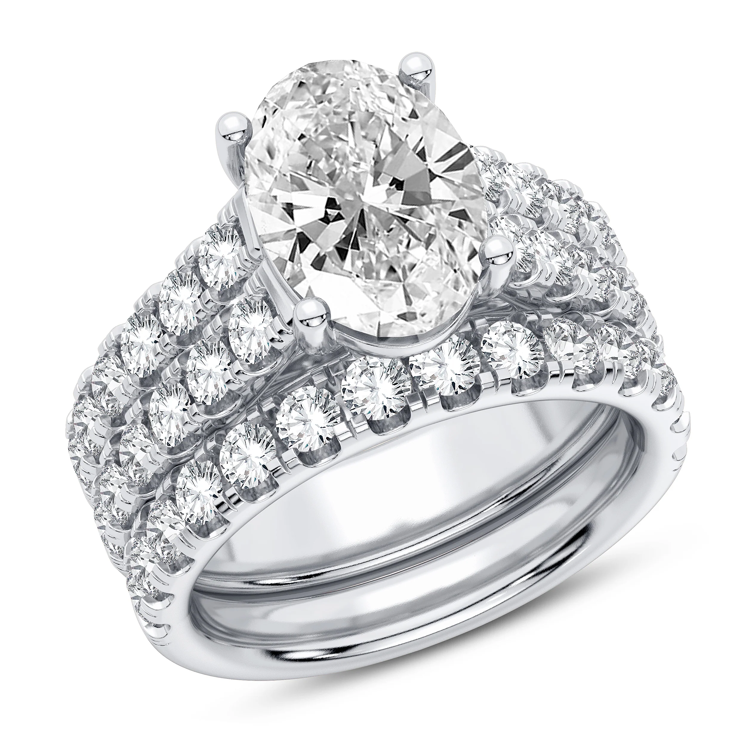 14K 5.00CT Certified Lab Grown Diamond Bridal Set - Image 5
