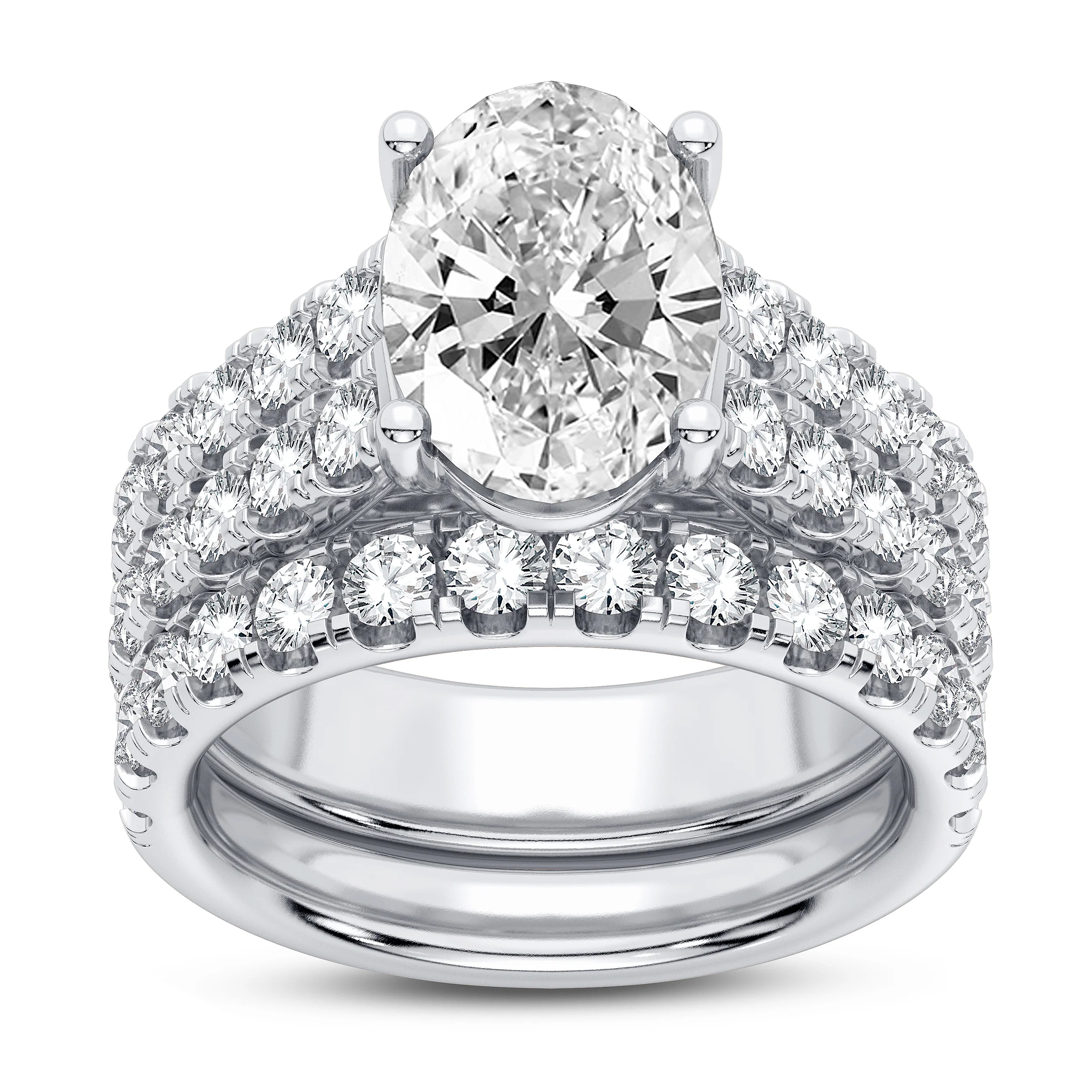 14K 5.00CT Certified Lab Grown Diamond Bridal Set - Image 6