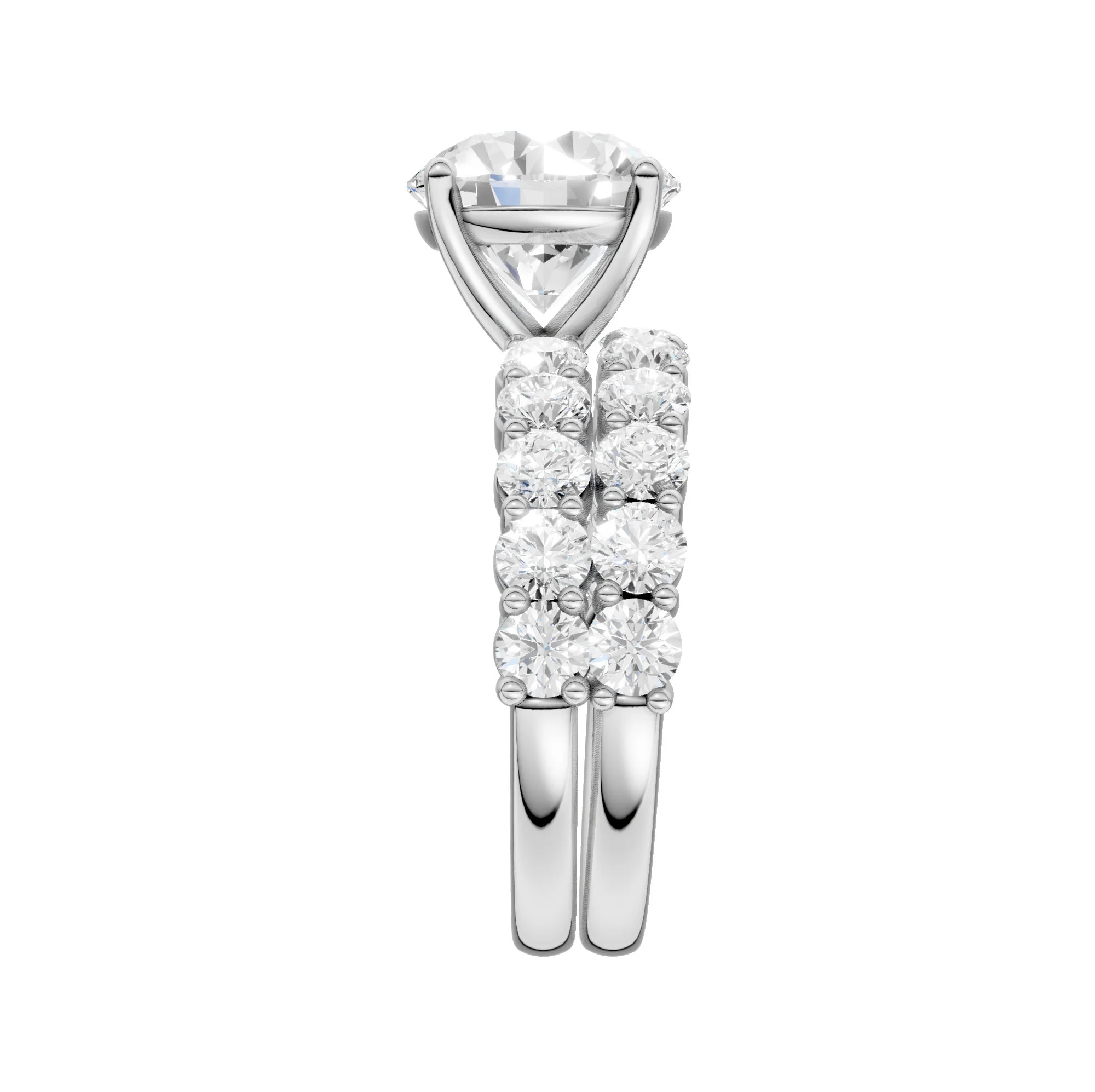 14K 5.00CT Certified Lab Grown Diamond Bridal Set - Image 3