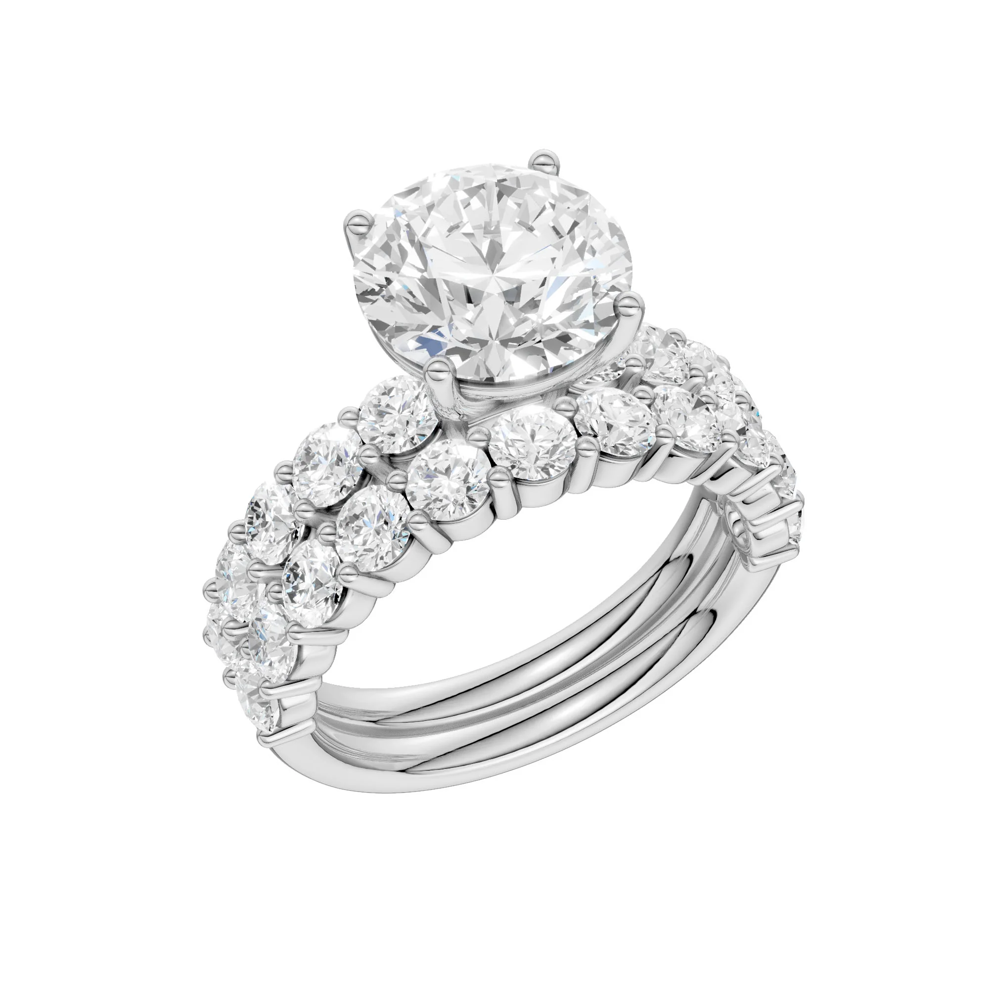 14K 5.00CT Certified Lab Grown Diamond Bridal Set - Image 4