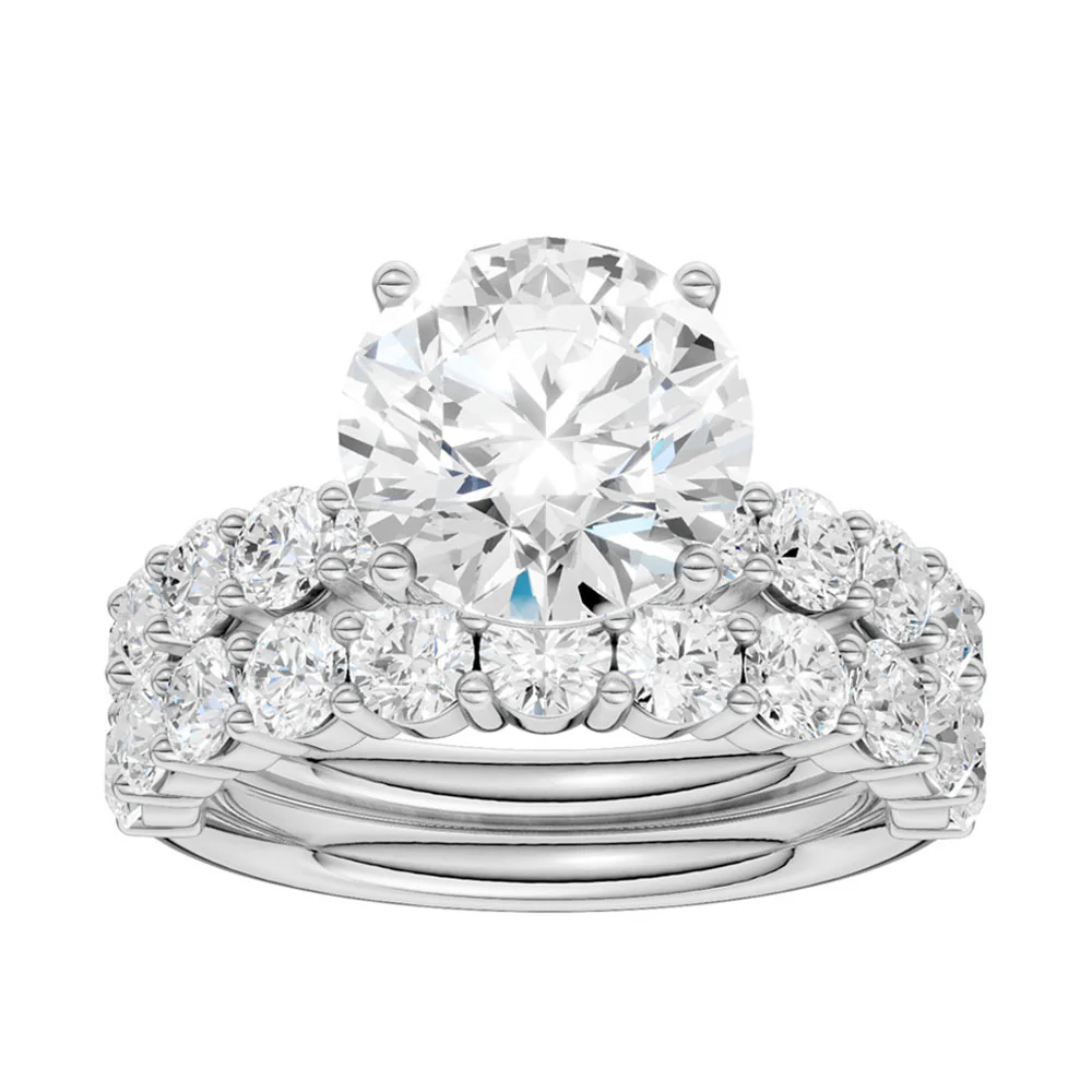 14K 5.00CT Certified Lab Grown Diamond Bridal Set - Image 5