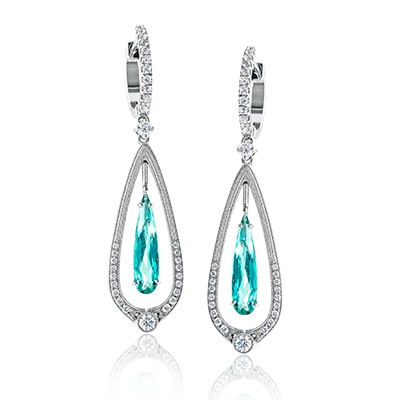 Color Earring in 18k Gold with Diamonds