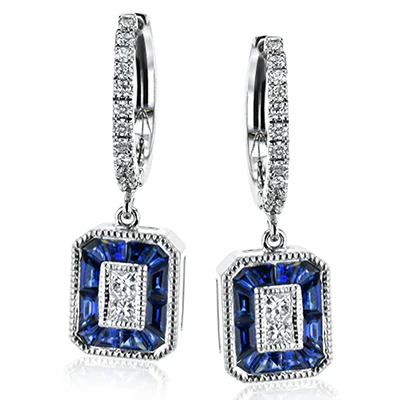 Color Earring in 18k Gold with Diamonds - Image 2