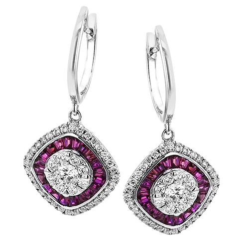 Color Earring in 18k Gold with Diamonds