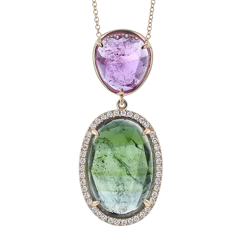 Color Pendant in 18k Gold with Diamonds - Image 2