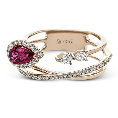 Color Ring in 18k Gold with Diamonds - Image 2