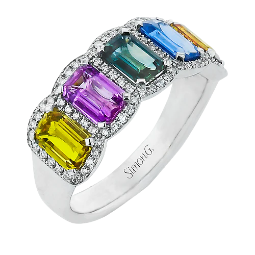 Color Ring in 18k Gold with Diamonds