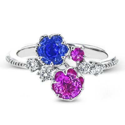 Color Ring in 18k Gold with Diamonds - Image 2