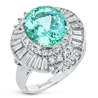 Color Ring in Platinum with Diamonds - Image 2