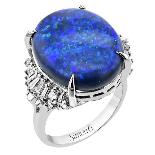 Color Ring in Platinum with Diamonds