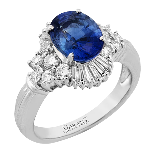 Color Ring in Platinum with Diamonds