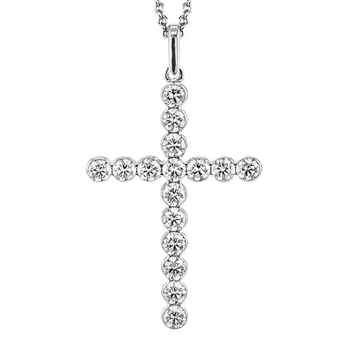 Cross Pendant in 18k Gold with Diamonds - Image 3
