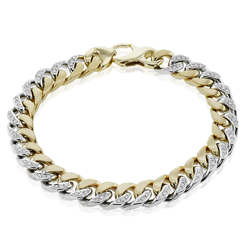 Gent Bracelet in 14k Gold with Diamonds - Image 3