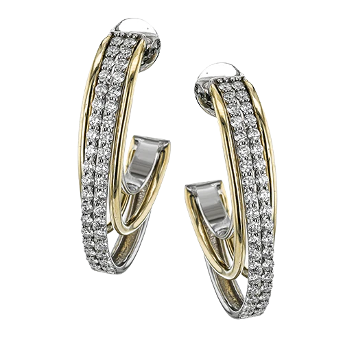 Hoop Earring in 18k Gold with Diamonds - Image 2