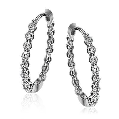 Hoop Earring in 18k Gold with Diamonds
