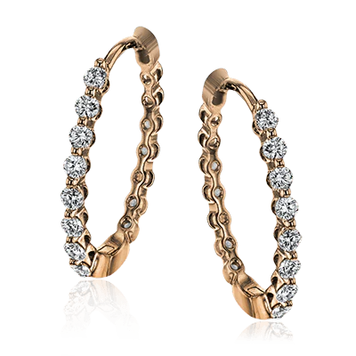 Hoop Earring in 18k Gold with Diamonds