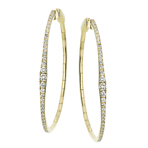 Hoop Earring in 18k Gold with Diamonds