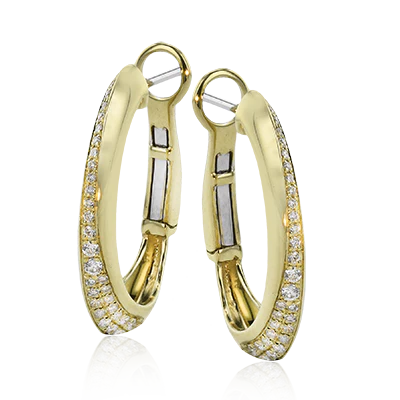 Hoop Earring in 18k Gold with Diamonds