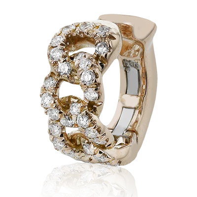 Hoop Earring in 18k Gold with Diamonds