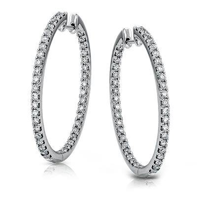 Hoop Earring in 18k Gold with Diamonds