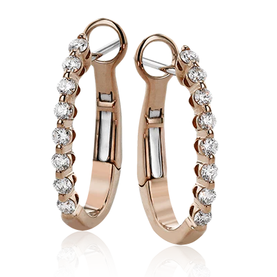 Hoop Earring in 18k Gold with Diamonds