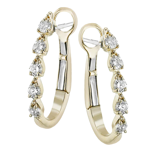 Hoop Earring in 18k Gold with Diamonds - Image 3