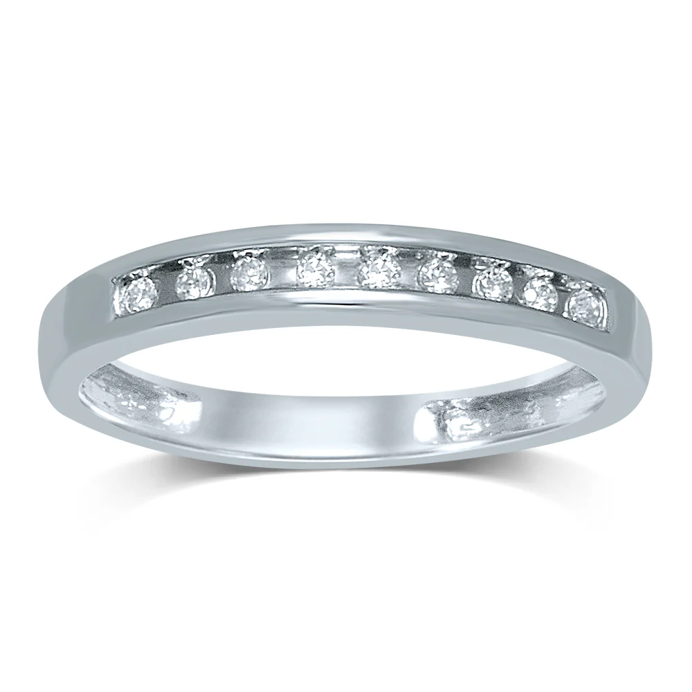 Silver 0.10CT Diamond Ladies Band - Image 3